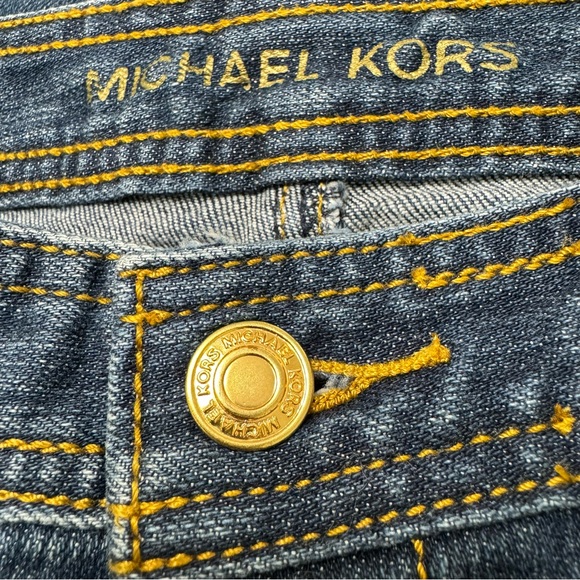 Michael Kors Low Rise Skinny Dark Wash Denim Women’s Blue Jeans, Size 4P - Picture 4 of 8